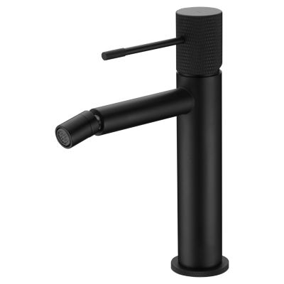 Mitigeur bidet monocommande en laiton noir mat avec cartouche ceramique et flexibles