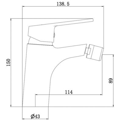 Mitigeur bidet or brossé Essebagno Full