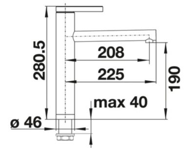 Mitigeur Blanco Linee Inox aspect Mat - Inox brossé mat coloris Inox ...