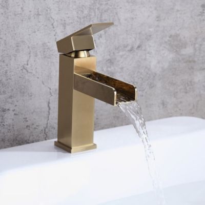 Mitigeur cascade lavabo Doré brossé - Alnair