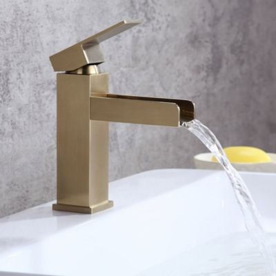 Mitigeur cascade lavabo Doré brossé - Alnair