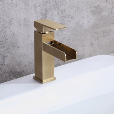 Mitigeur cascade lavabo Doré brossé - Alnair