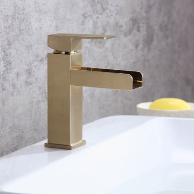 Mitigeur cascade lavabo Doré brossé - Alnair