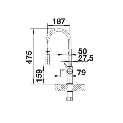 Mitigeur Catris-S Flexo PVD UR - Blanco - Pivotant - Blanc