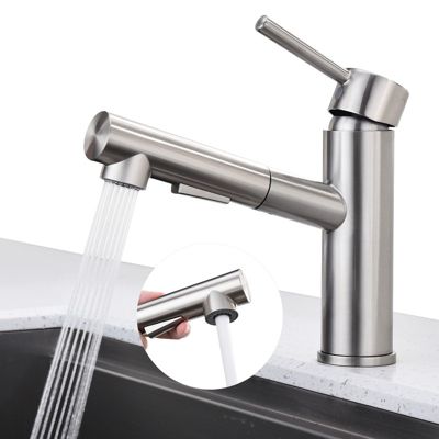 Mitigeur Cuisine avec 2 Modes de Jet Robinet Cuisine avec Douchette Extractible Mitigeur Evier en Inox Brosse Eau Chaude et Froide