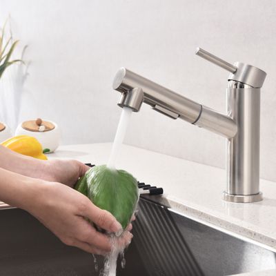 Mitigeur Cuisine avec 2 Modes de Jet Robinet Cuisine avec Douchette Extractible Mitigeur Evier en Inox Brosse Eau Chaude et Froide