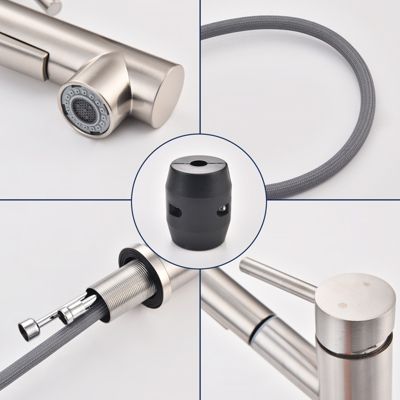 Mitigeur Cuisine avec 2 Modes de Jet Robinet Cuisine avec Douchette Extractible Mitigeur Evier en Inox Brosse Eau Chaude et Froide