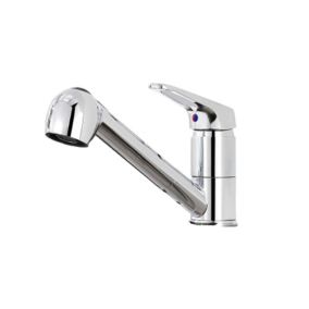 Mitigeur cuisine avec douchette extracible, Mitigeur d'évier Rotatif 360 degrés, Robinet cuisine 2 Jets en Inox Brossé