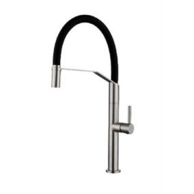 Mitigeur cuisine chromé avec flexible noir mat DEVA