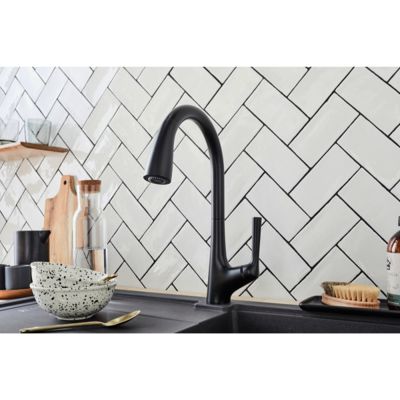 Mitigeur cuisine JACOB DELAFON Forte Bec haut douchette extractible noir mat