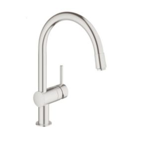 Mitigeur d'évier MINTA supersteel bec C - GROHE - 32918DC0