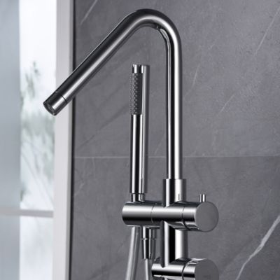 Mitigeur de Baignoire anti-calcaire sur pied Chrome IMEX BELGICA BBEZ044