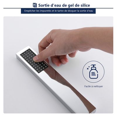 Mitigeur de Baignoire Cascade Robinet de Douche Mural avec Douchette à Mains Laiton Set de douche en Laiton Chromé