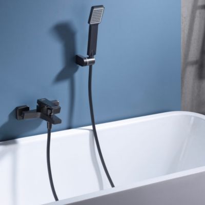 Mitigeur de Baignoire et Douche anti-calcaire Black Gun Métal IMEX ART BDAR025-4BGM