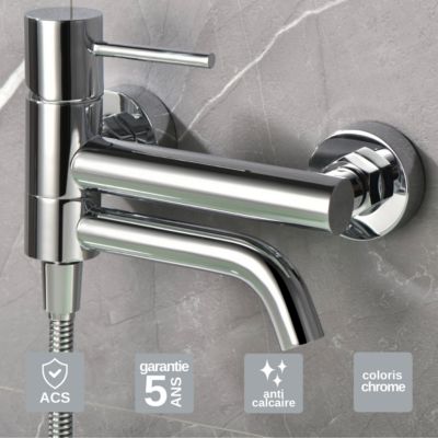 Mitigeur de Baignoire et Douche anti-calcaire Chrome IMEX MONZA BDM039-4