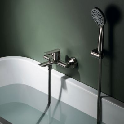 Mitigeur de Baignoire et Douche anti-calcaire Nickel Brossé IMEX URAL BDG040-4NQ