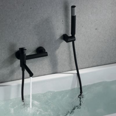 Mitigeur de Baignoire et Douche anti-calcaire Noir Mat IMEX MILOS STICK BDYS045-4NG