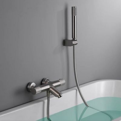 Mitigeur de Baignoire et Douche anti-calcaire Thermostatique Nickel Brossé IMEX LINE BTD038-4NQ