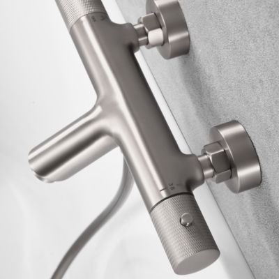 Mitigeur de Baignoire et Douche anti-calcaire Thermostatique Nickel Brossé IMEX LINE BTD038-4NQ