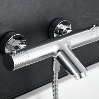 Mitigeur de Baignoire et Douche Thermostatique anti-calcaire Chrome IMEX GENOVA BTG053-4