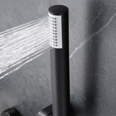 Mitigeur de Baignoire et Douche Thermostatique anti-calcaire Noir Mat IMEX GENOVA BTG053-4NG