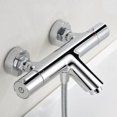 Mitigeur de Baignoire et Douche Thermostatique Economie d'Eau Chrome IMEX ECO-KENT BTK017-4ECO