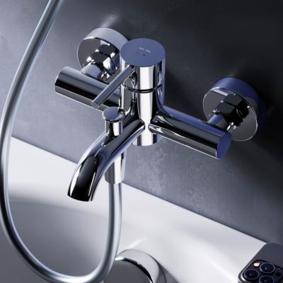 Mitigeur de baignoire mécanique Robinet de baignoire, mitigeur salle de bain, Chromé, FPA10000 Spike AM.PM