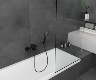 Mitigeur de baignoire mécanique hansgrohe Vernis Shape noir mat