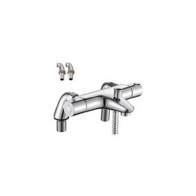 Mitigeur de baignoire Mitigeur Thermostatique Baignoire, Robinet Thermostatique Bain Douche avec Bouton