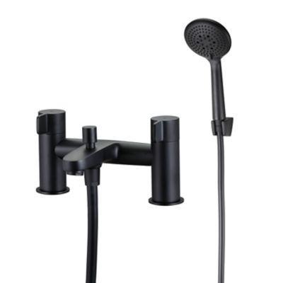 Mitigeur de baignoire noir avec douchette GoodHome Cavally
