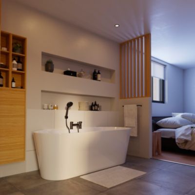 Mitigeur de baignoire noir avec douchette GoodHome Cavally