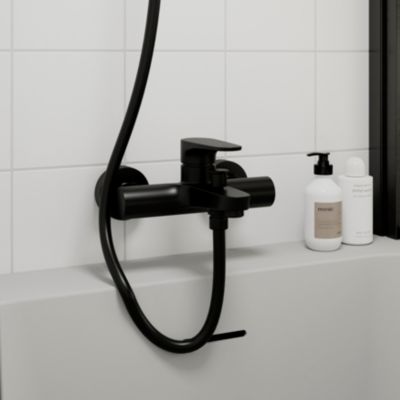 Mitigeur de baignoire noir GoodHome Cavally
