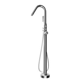 Mitigeur de bain sur pied, Robinet mélangeur design sur pied pour baignoire, NT7752, Chrome