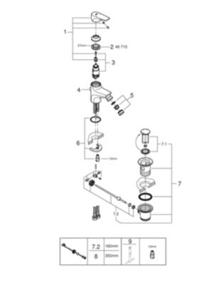 Mitigeur de bidet chromé Start Flow Grohe