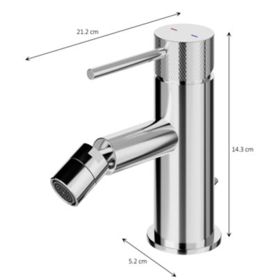 Mitigeur de bidet monotrou avec mousseur orientable, chrome, GoodHome Owens