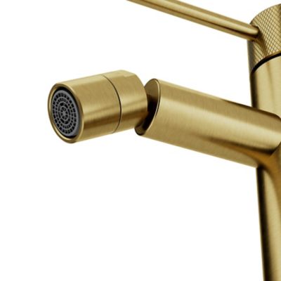 Mitigeur de bidet monotrou avec mousseur orientable, doré, GoodHome Owens