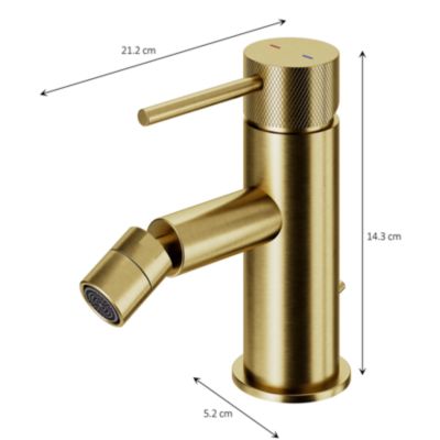 Mitigeur de bidet monotrou avec mousseur orientable, doré, GoodHome Owens