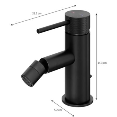 Mitigeur de bidet monotrou avec mousseur orientable, noir mat, GoodHome Owens