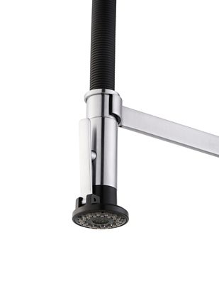 Mitigeur de cuisine avec douchette argent et noir GoodHome Kamut