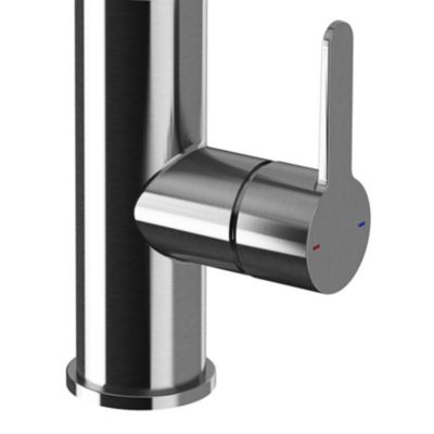 Mitigeur de cuisine avec douchette effet inox brossé GoodHome Zanthe