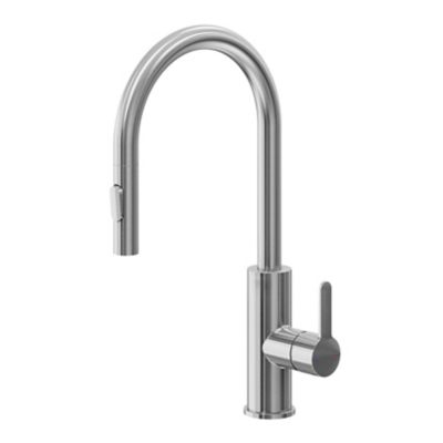 Mitigeur de cuisine avec douchette effet inox brossé GoodHome Zanthe