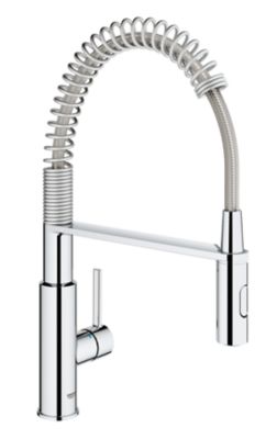 Mitigeur de cuisine avec douchette extractible chromé Grohe Get Pro