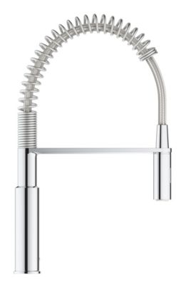 Mitigeur de cuisine avec douchette extractible chromé Grohe Get Pro