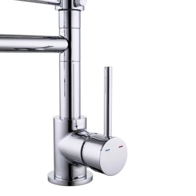 Mitigeur de cuisine avec douchette extractible Cooke & Lewis Pro Larentia noir et chromé