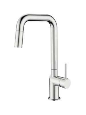 Mitigeur de cuisine avec douchette extractible finition nickel brossé POALGI hauteur 35 cm