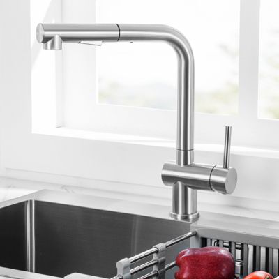 Mitigeur de Cuisine avec Douchette Extractible, Robinet Cuisine en Inox Mitigeur d'Évier avec 2 Modes de Sortie D'eau, Brossé