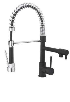 Mitigeur de cuisine avec douchette noir et chrome H.48 cm, Cooke & Lewis Bilbrough