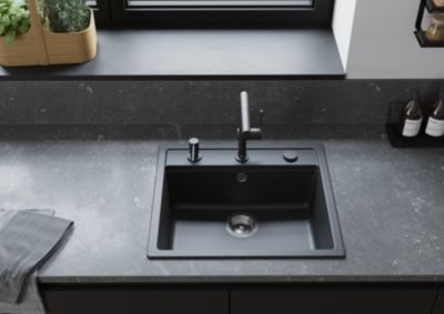 Mitigeur de cuisine avec douchette noir mat Hansgrohe Talis M 54 bec droit