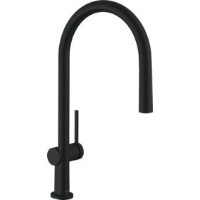 Mitigeur de cuisine avec douchette noir mat Hansgrohe Talis M54 bec rond