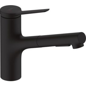 Mitigeur de cuisine avec douchette noir mat Hansgrohe Zesis M33 H. 219mm